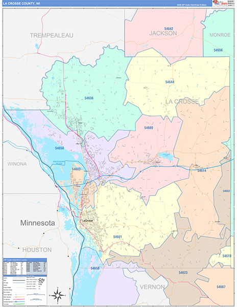 La Crosse County, WI Wall Map
